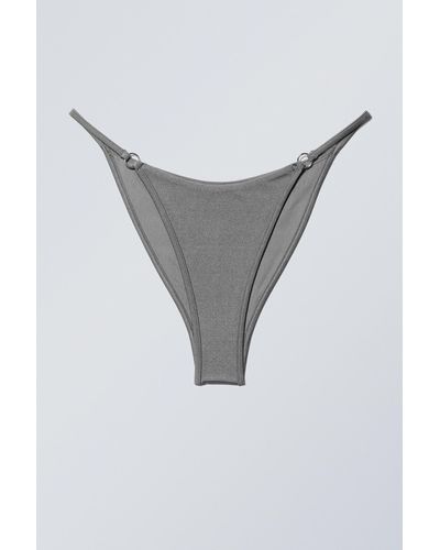 Weekday Brazilian Tanga Bikini Bottoms - Grey
