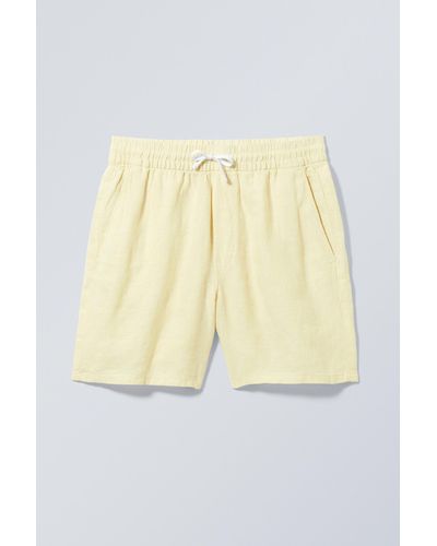 Weekday Olsen Linen Shorts - Natural