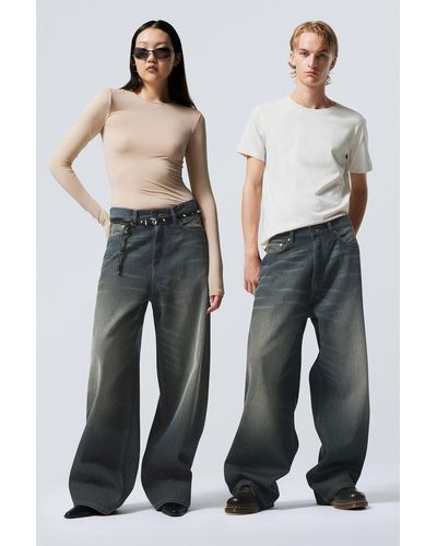 Weekday Astro Loose Baggy Jeans - Grey