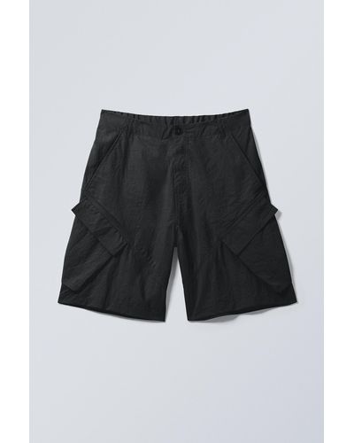 Weekday Tilted Relaxed Cargo Shorts - Black