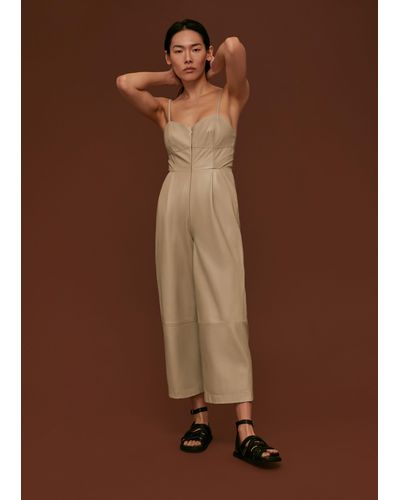 Whistles Leather Jumpsuit - Brown