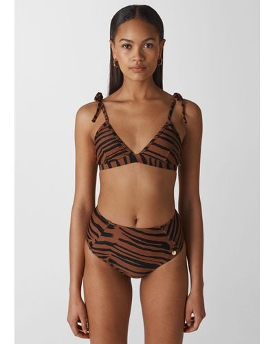 Whistles Zebra Print Bikini Bottom - Brown