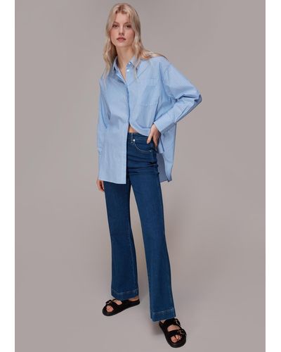 Whistles Lucy Stretch Flared Jean - Blue