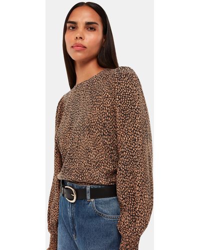 Whistles Coffee Bean Blouse - Brown