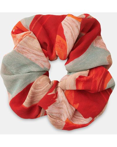 Whistles Marble Print Scrunchie - Red