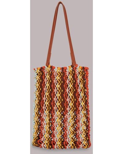 Whistles Chaya Striped Crochet Tote Bag - Multicolour