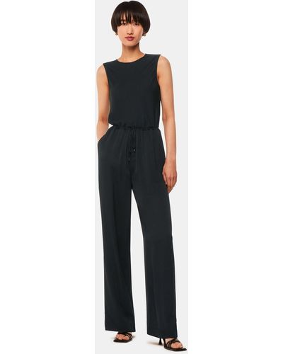 Whistles Clara Wide Leg Trouser - Blue