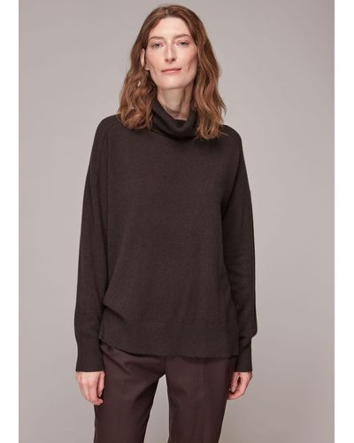 Whistles Cashmere Roll Neck Jumper - Brown