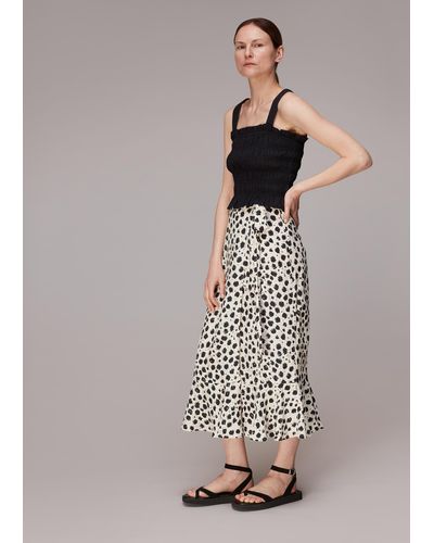 Whistles Brushed Dalmatian Wrap Skirt - Multicolour