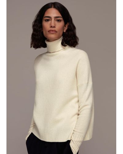 Whistles Roll Neck Wool Knit - Natural