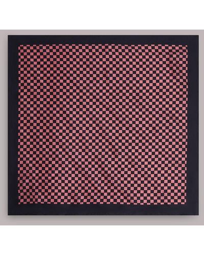 Whistles Checkerboard Silk Scarf - Purple