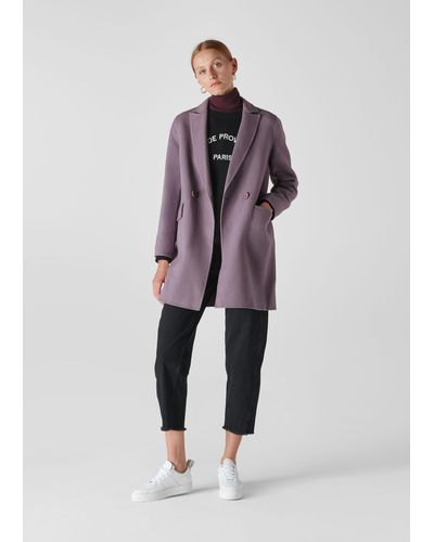 Whistles Double Faced Wool Coat - Purple