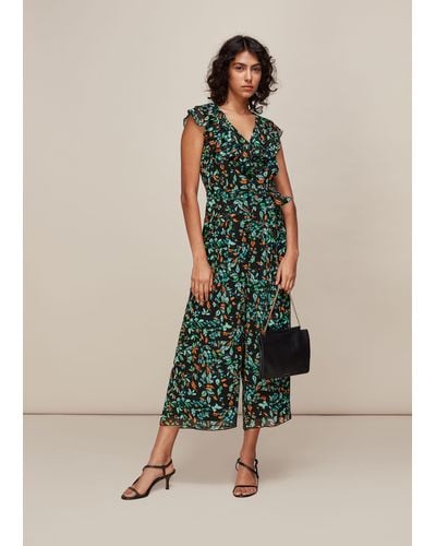 Whistles Forest Floral Print Jumpsuit - Green
