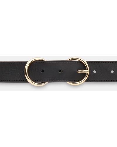Whistles Double Ring Buckle Belt - Black