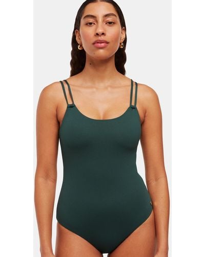 Whistles Double Strap Textured Swimsuit - Green
