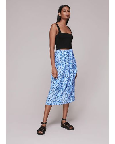 Whistles Clouded Leopard Sarong Skirt - Blue