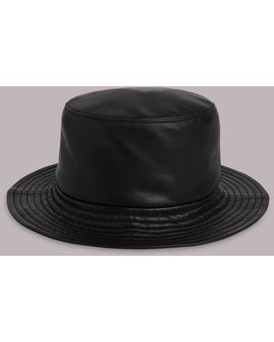 Whistles Leather Bucket Hat - Black