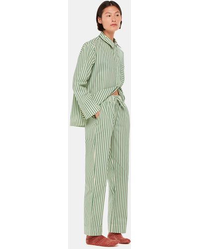 Whistles Cotton Stripe Pyjama Bottom - Green