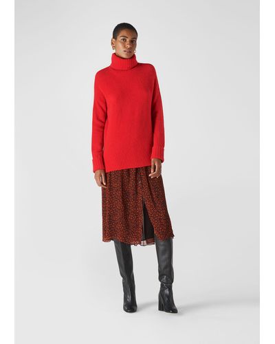 Whistles Oversized Roll Neck - Red