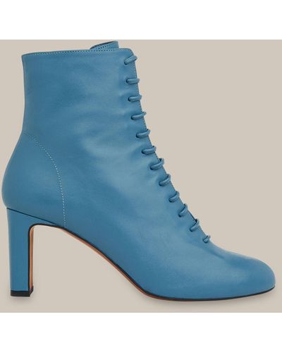 Whistles Dahlia Lace Up Boot - Blue