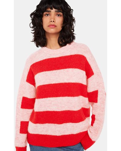 Whistles Stripe Mohair Knit - Red