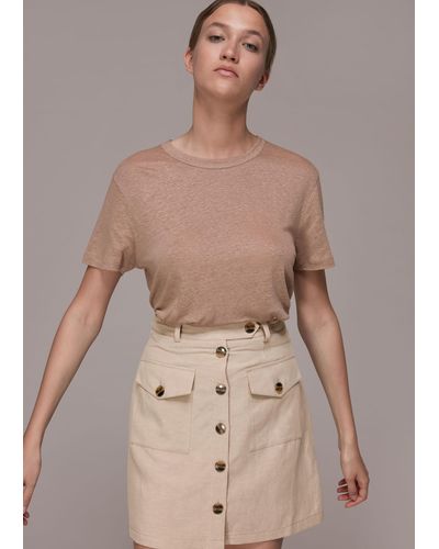 Whistles Linen Pocket Skirt - Natural