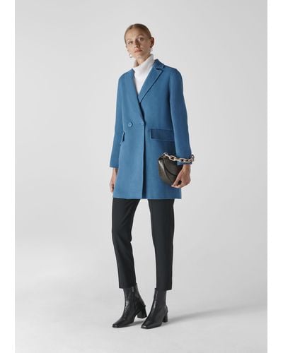 Whistles Double Faced Wool Coat - Blue
