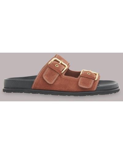 Whistles Bodie Double Buckle Slide - Brown