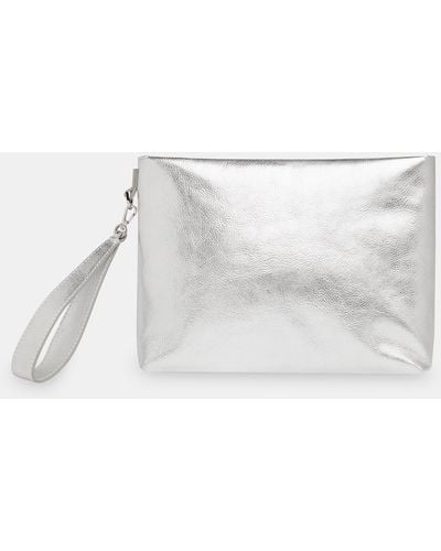 Whistles Avah Zip Top Clutch - White