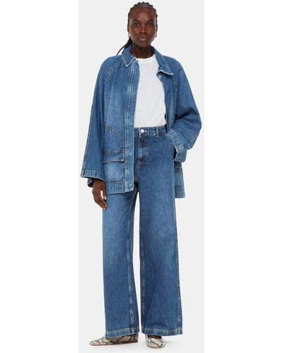 Whistles Wide Leg High Waist Jean - Blue