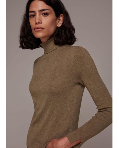 Whistles Maja Knitted Polo - Brown