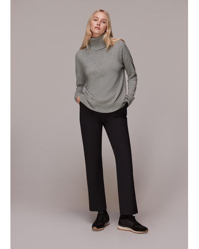 Whistles Cashmere Roll Neck Jumper - Grey