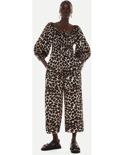 Whistles Leopard Spot Jumpsuit - Black