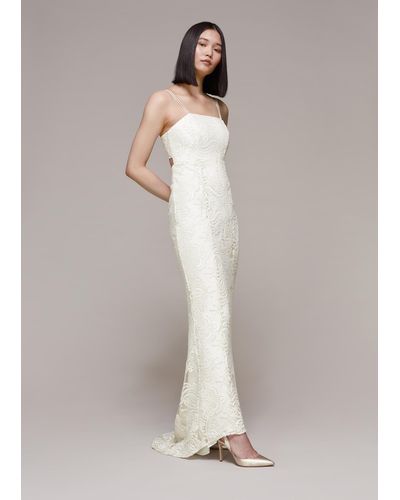Whistles Lorelei Sequin Wedding Dress - White