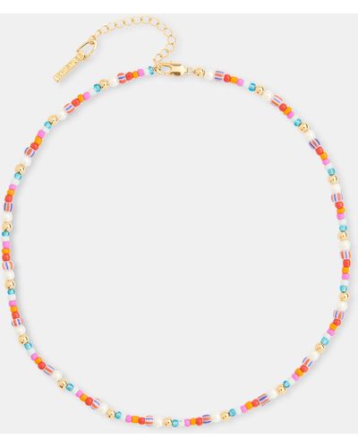 Whistles Beaded Necklace - White