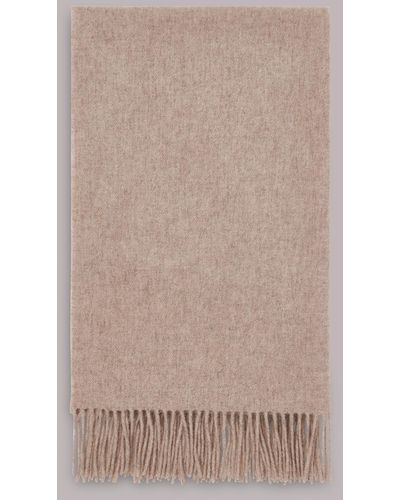 Whistles Fringed Wool Scarf - Natural