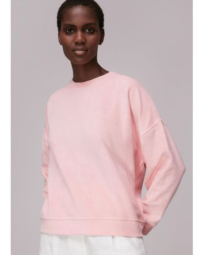 Whistles Towelling Boyfriend Sweatshirt - Pink