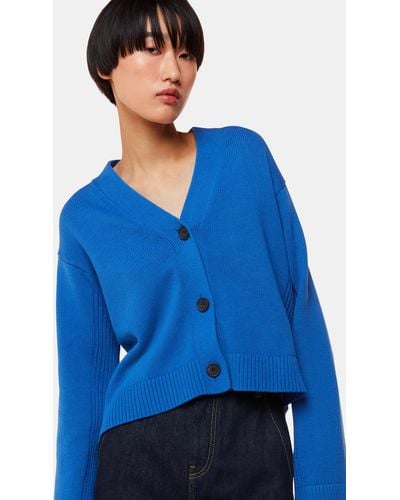 Whistles Nina Button Front Cardigan - Blue
