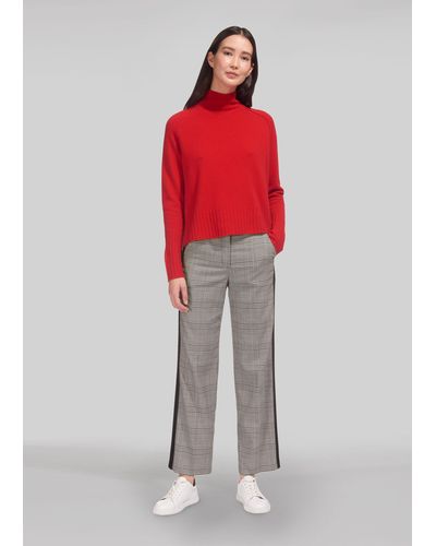 Whistles Check Wide Leg Side Stripe - Red