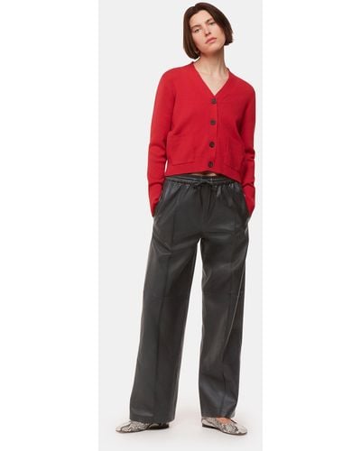 Whistles Elasticated Leather Trouser - Red