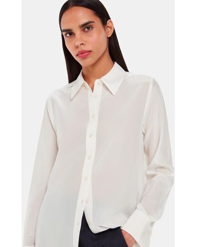 Whistles Ultimate Silk Shirt - White