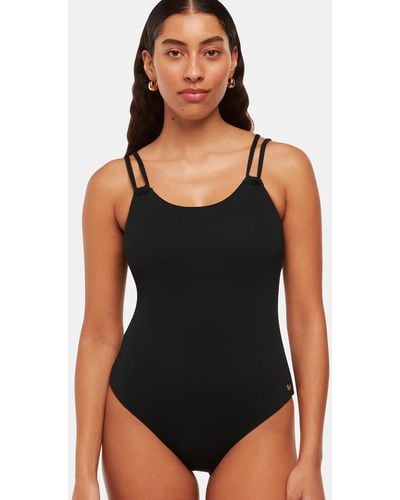 Whistles Double Strap Textured Swimsuit - Black