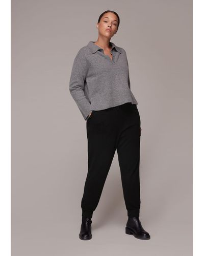 Whistles Cashmere Cuff Jogger - Grey