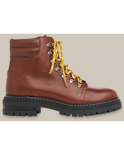 Whistles Amber Lace Up Boot - Brown