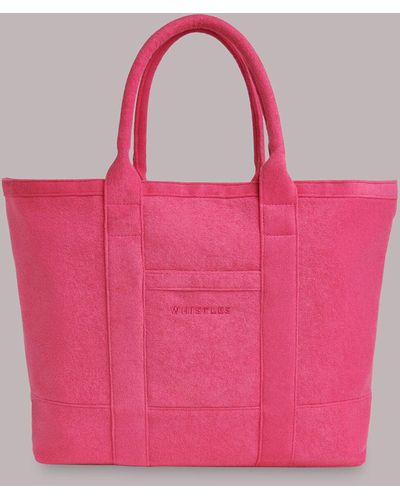 Whistles Penny Oversized Towelling Tote - Pink
