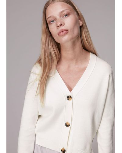 Whistles Eli Buttoned Cardigan - Natural