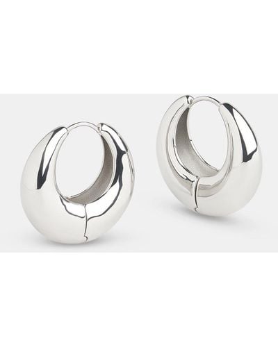 Whistles Chunky Curved Earring - Metallic