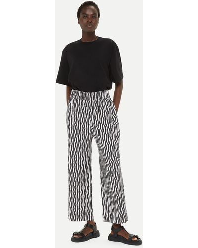 Black And White Gingham Linen Cropped Trouser, WHISTLES