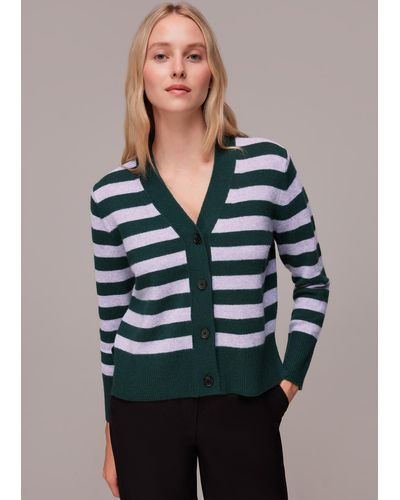 Whistles Stripe Wool Cardigan - Multicolour