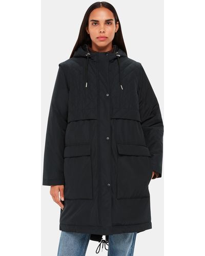 Whistles Nora Hooded Quilted Parka - Black